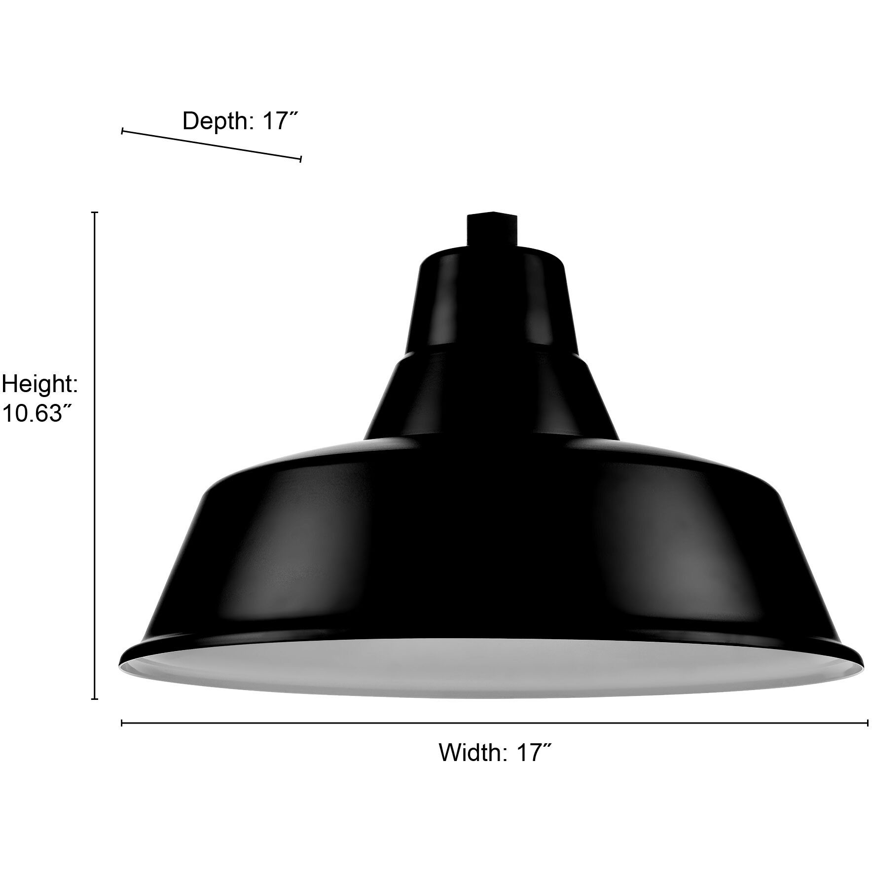 R Series Satin Black 17 inch Classic Warehouse Shade